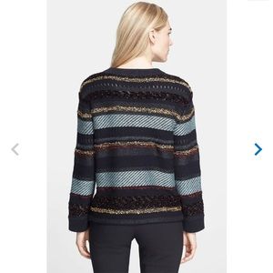 Tory Burch 'Danielle' Metallic Stripe Back Sweater